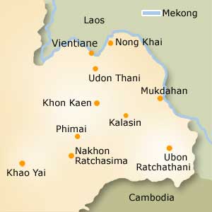 Karte von Nordostthailand